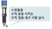 스핀들을 수직 운동시키는 수직 접동 내구 시험 실시