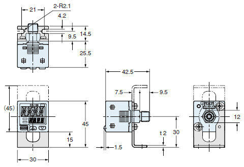 DP-10□(-P)またはDP-10□(-K)との装着図