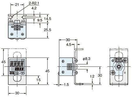 DP-10□-M(-P)との装着図