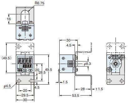 DP-10□-M(-P)との装着図
