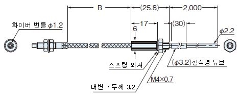 FT-H20-J20-S, FT-H20-J30-S, FT-H20-J50-S 상온측 화이버(FT-42) 연결도(정면도