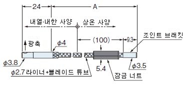 FT-H20-VJ50-S, FT-H20-VJ80-S 내열측 단품도(측면도)