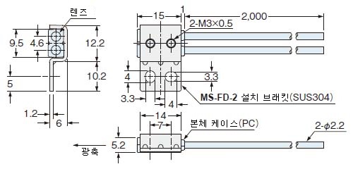 FD-Z50HW 부속 설치 브래킷(MS-FD-2) 장착도