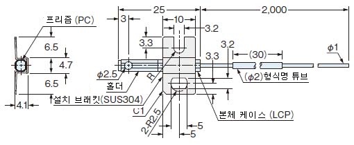 FT-KV40, FT-KV40W 부속 설치 브래킷(MS-FD-3) 장착도