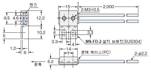 FR-Z50HW 부속 설치 브래킷(MS-FD-2) 장착도