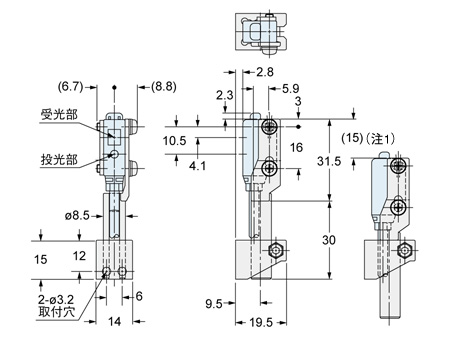 MS-EXL2-4装着図(EX-L291□/L221□に装着した場合)