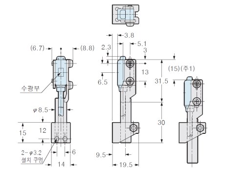 MS-EXL2-4 장착도(EX-L211□/L212□의 수광기에 장착한 경우)