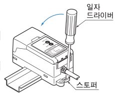 분리할 때는 스토퍼의 홈에 일자 드라이버를 끼워넣고 뒤로 당깁니다.