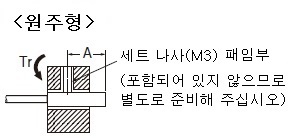 세트 나사를 이용한 설치