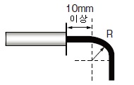 케이블 인출부의 굴곡 R