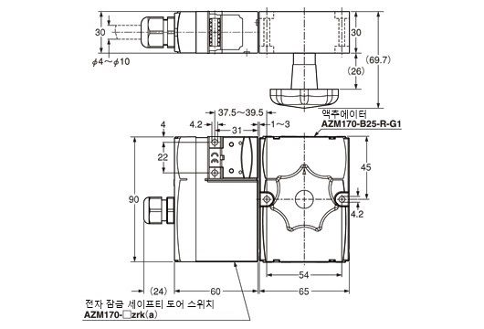 도어 핸들 시스템 구성 시 [AZM170-□zrk(a) 조합 시]