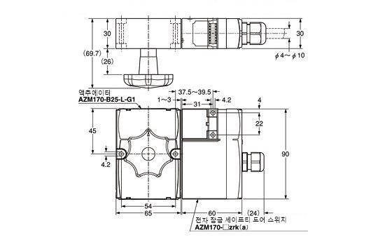 도어 핸들 시스템 구성 시 [AZM170-□zrk(a) 조합 시]