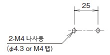 액추에이터 설치 구멍 가공도(수평/수직 가동 타입)