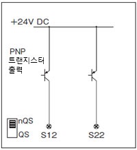 PNP 트랜지스터 출력의 배선 예