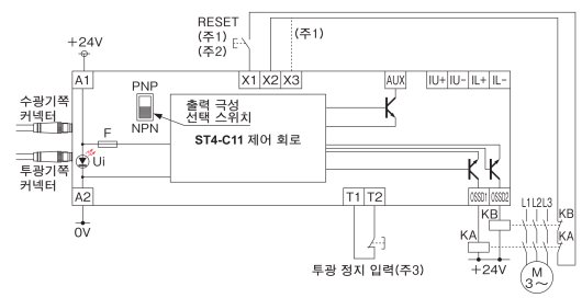 NPN 출력에서 사용하는 경우